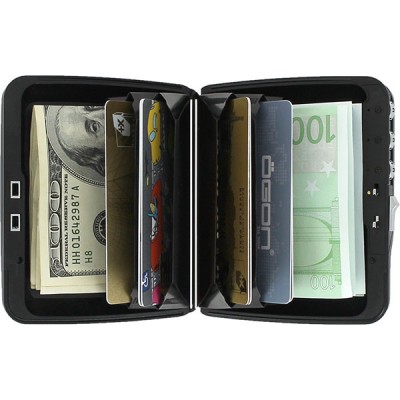 Бумажник OGON Mini Safe Alu с блокировкой, черный