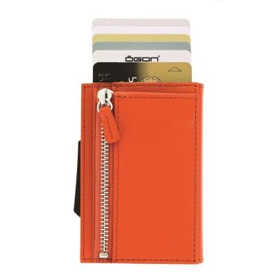  Гаманець на блискавці OGON CASCADE SLIM ZIPPER, помаранчевий 