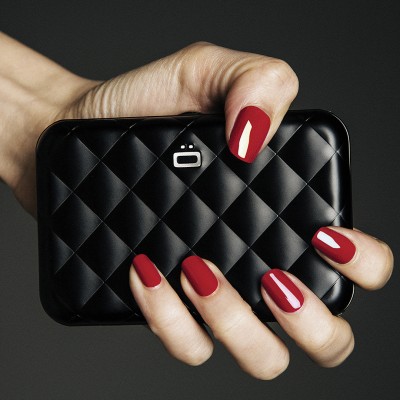  Кардхолдер OGON Quilted Button на 10 карт, чорний 