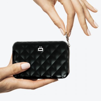 Гаманець на блискавці OGON Quilted zipper на 24 картки, чорний Гаманець на блискавці OGON Quilted zipper на 24 картки, чорний