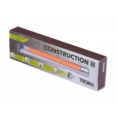  Кулькова багатозадачна ручка Troika Construction зі стілусом; лінійкою; викруткою та рівнем; помаранчева 