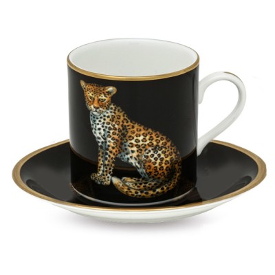 Чашка для эспрессо с блюдцем Leopard Black Чашка для эспрессо с блюдцем Leopard Black