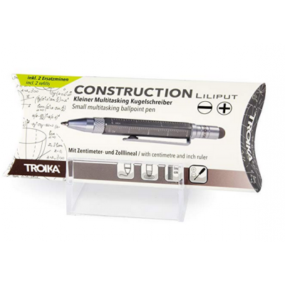 Ручка Troika Construction Liliput з лінійкою та стілусом, титан Ручка Troika Construction Liliput з лінійкою та стілусом, титан
